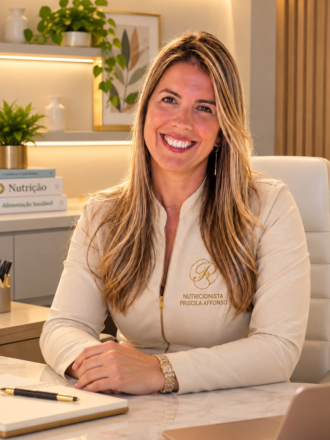 Dra. Priscila Costa Affonso, nutricionista clínica, na Clínica Médica NeuroCare em Campo Grande, RJ